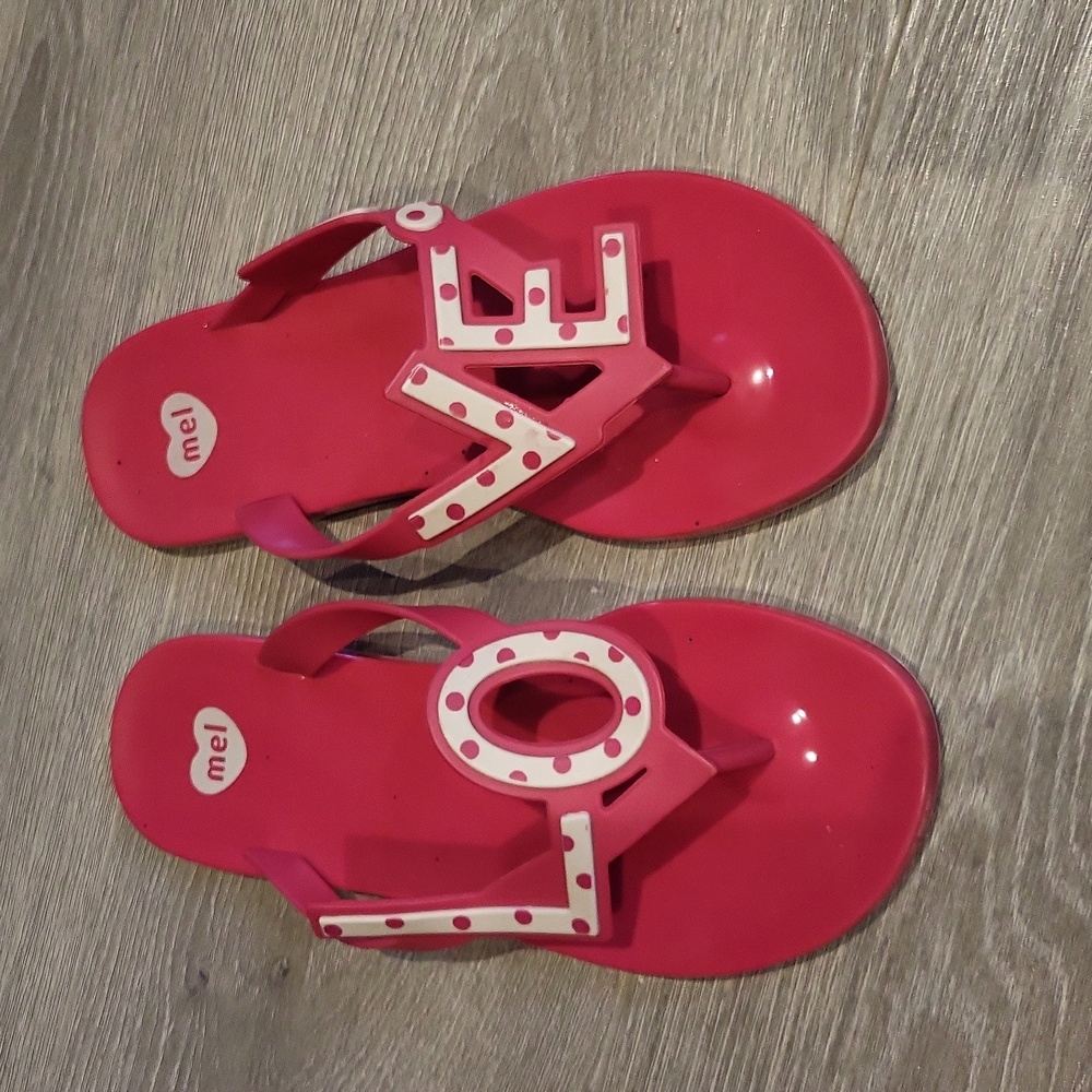 Mel by Melissa l sandals by Mini Melissa l hot pink l l Ladies Size 6 l Love